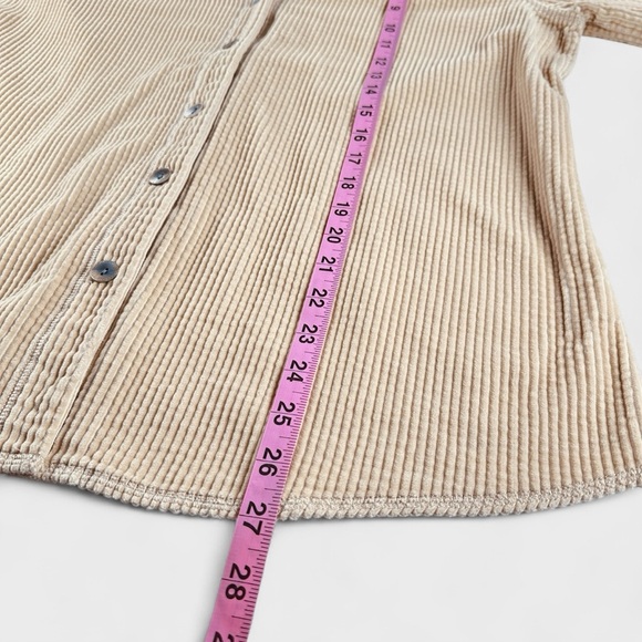 J.Jill Womens Medium Khaki Sand Corduroy Embroidered Floral Button Down Jacket - Picture 13 of 13